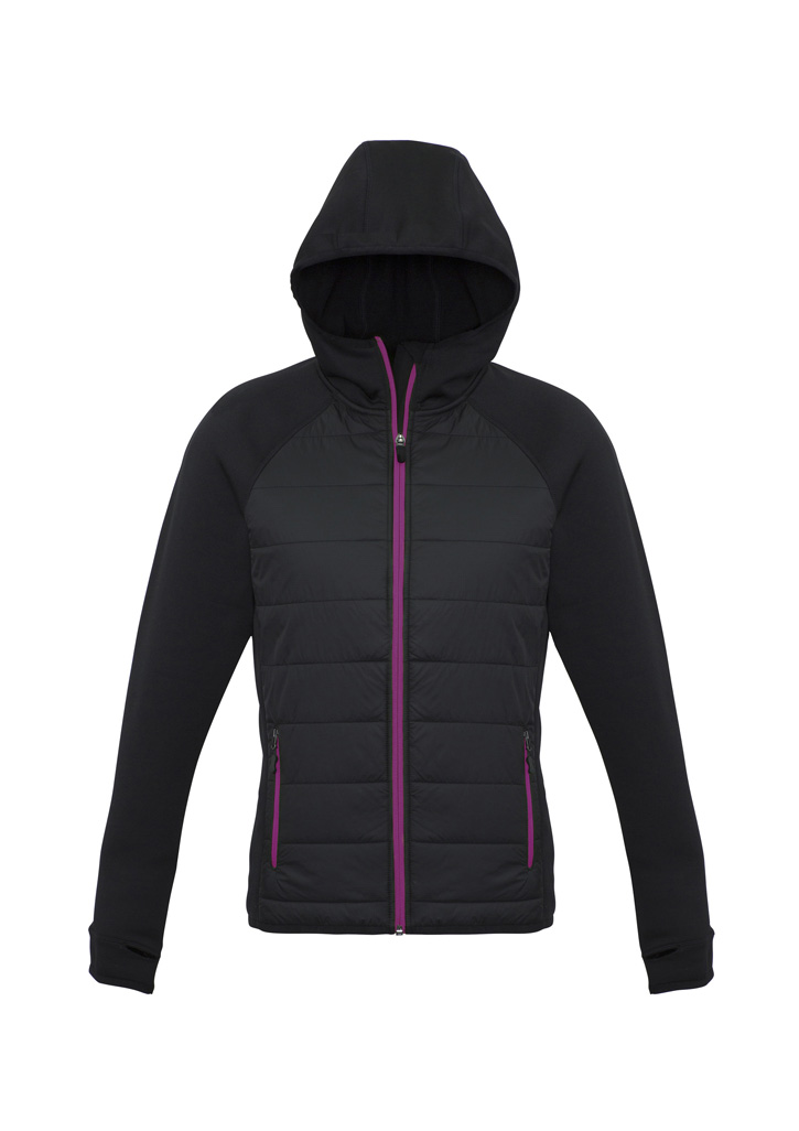 Biz Collection Stealth Tech Ladies Hybrid Hoodie Jacket J515L (Clearance) 8 J515L bProduct Black Magenta 01 tbyzTki