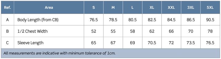 JH300S size chart