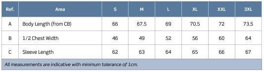 JH300W size chart
