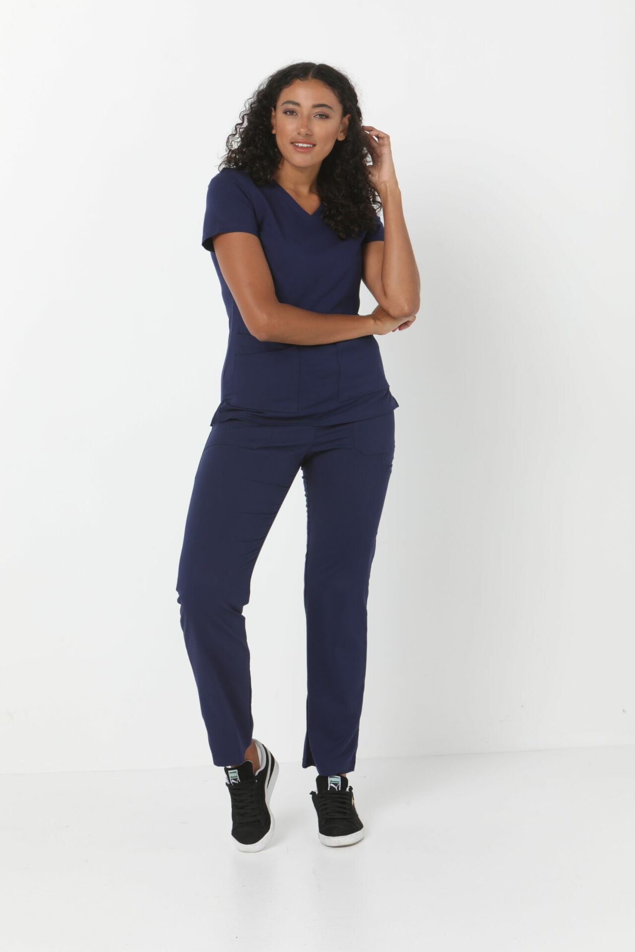 Lee St John Unisex Stretch Clinical Scrub Pant 505-Ps 1 LA9063 and LA9329 True Navy 2 scaled 1