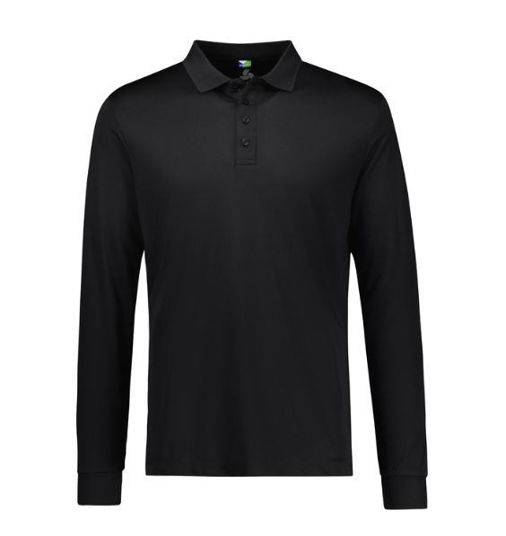 Biz Collection Mens Action Long Sleeve Polo P206Ml 8 P206ML BLACK