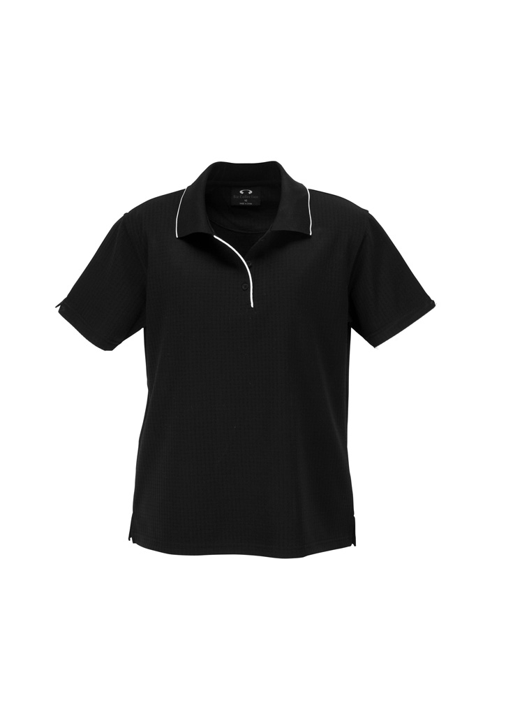 Biz Collection Elite Ladies Polo P3225 8 P3225 bProduct Black White 01 hzn0GdK