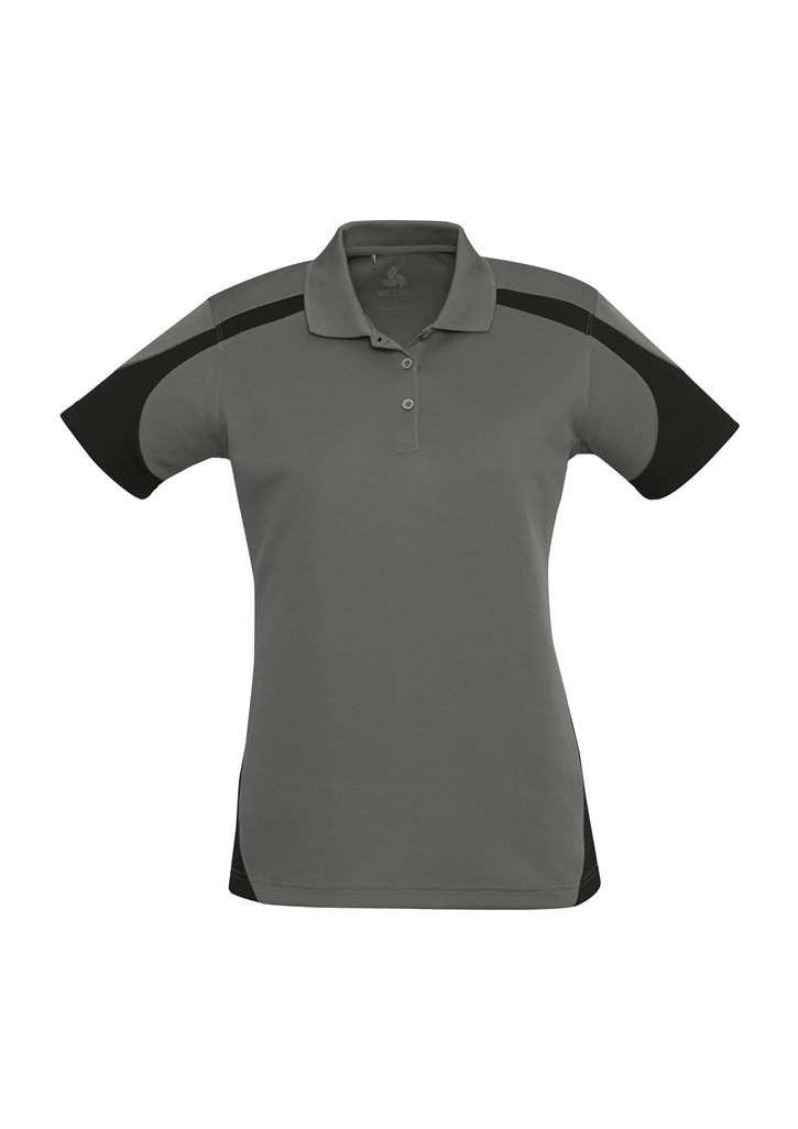 Biz Collection Talon Ladies Mesh Polo P401Ls 18 P401LS bProduct Ash Black 01 hyBDArK