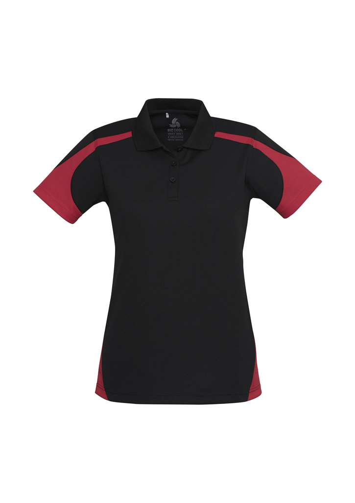 Biz Collection Talon Ladies Mesh Polo P401Ls 21 P401LS bProduct Black Red 01 AqlebQS