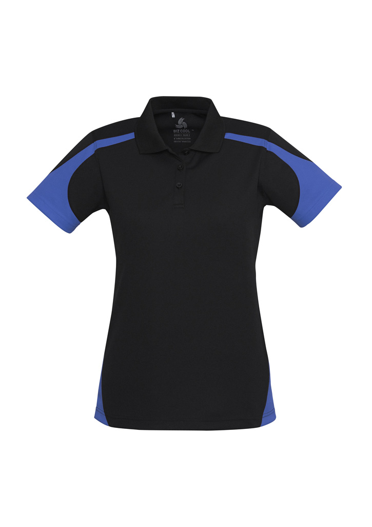 Biz Collection Talon Ladies Mesh Polo P401Ls 22 P401LS bProduct Black Royal 01 FlgnWtA