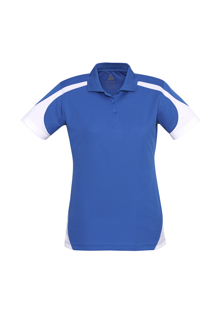 Biz Collection Talon Ladies Mesh Polo P401Ls 24 P401LS bProduct Royal White 01 E4VsZI3