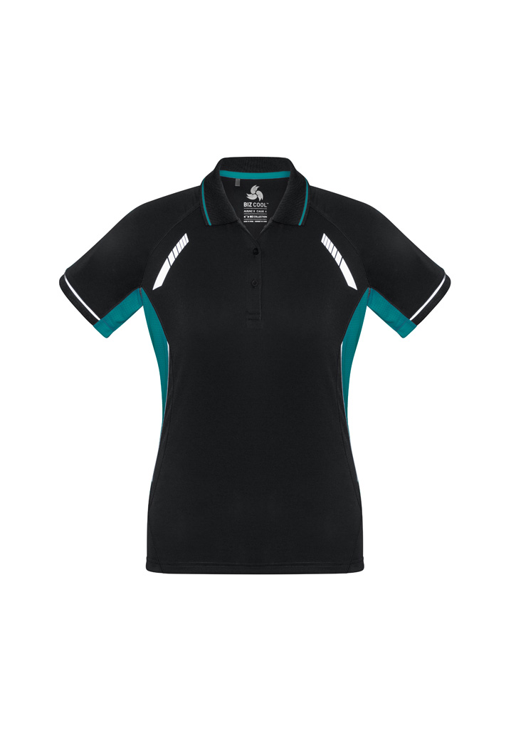 Biz Collection Renegade Ladies Sports Polo P700Ls 18 P700LS bProduct Black Teal Silver 01 lYstRYW 1