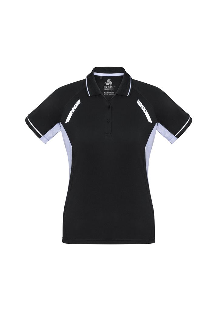 Biz Collection Renegade Ladies Sports Polo P700Ls 19 P700LS bProduct Black White Silver 01 YU5sbTm 1