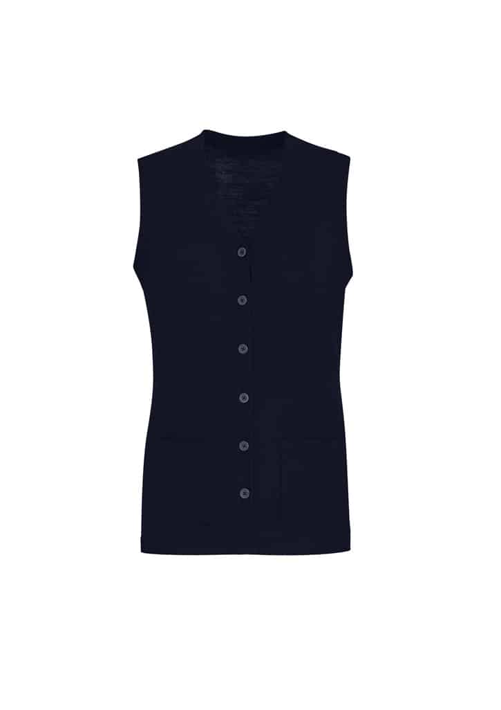 Biz Care Womens Button Front Knit Vest Ck961Lv 12 Product_CK961LV_Navy_AUSNZ_01_jNv8d6Y