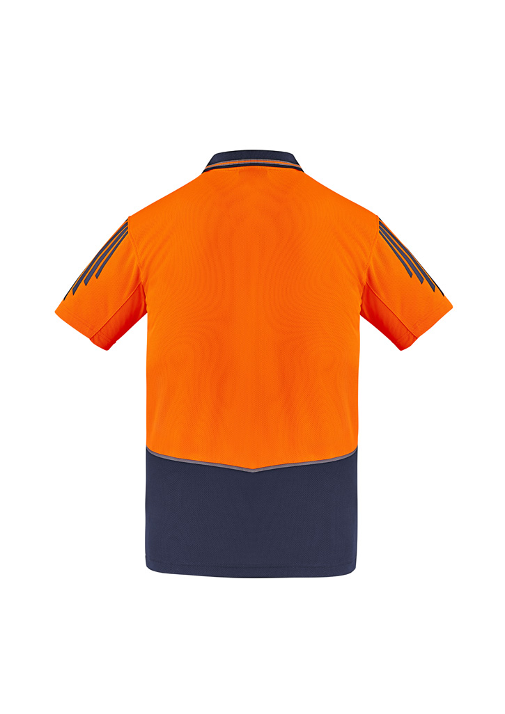 Mens Hi Vis Flux Short Sleeve Polo Zh315 10 ZH315 bProduct Orange Navy 02 BrEdJnU