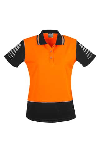 Syzmik Women'S Hi Vis Zone Short Sleeve Polo Zhl236 (Clearance) 6 ZHL236 OrangeBlack