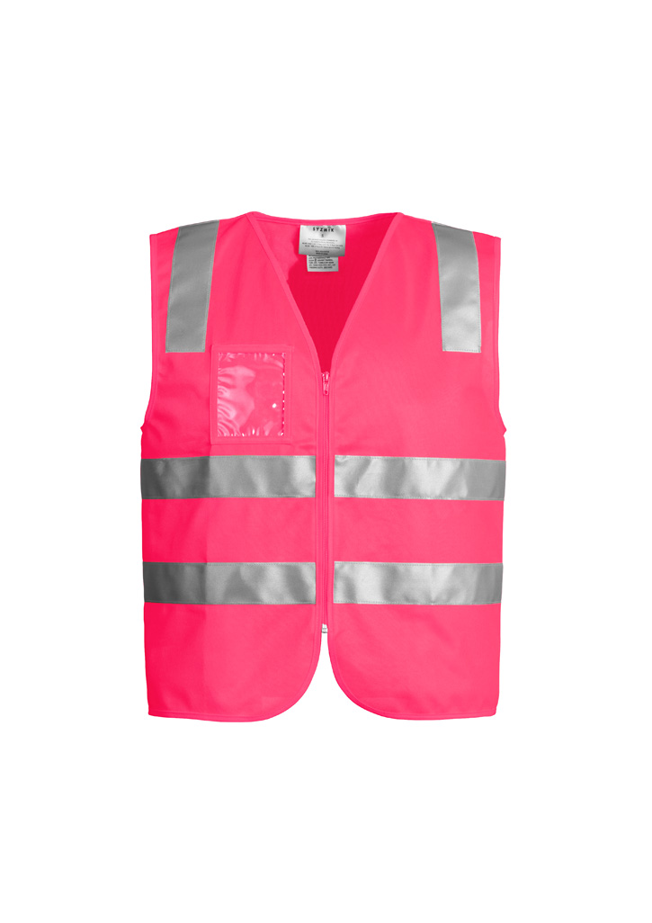 Syz Unisex Hi Vis Zip Vest Zv998 11 ZV998 Product Pink 01